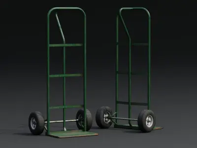Hand Truck Low-poly 3D model 4