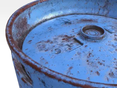 Steel Barrel - Type B Low-poly 3D model