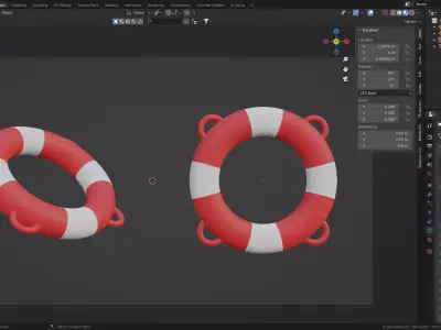 Low Poly Basic Lifebuoy - Game Ready Model Low-poly 3D model