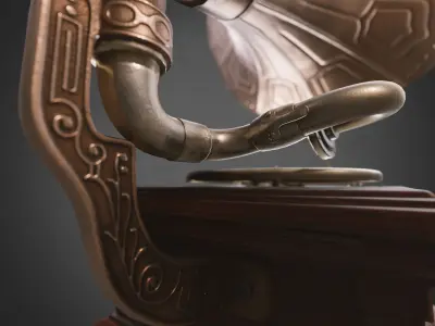 Gramophone old Low-poly 3D model purchase
