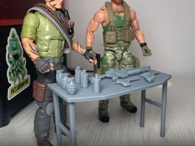 Armory Table Playset 3D printable files for Action Figures 3D print model