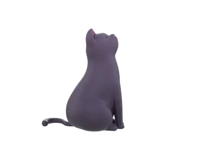 Sitting Cat 001 3D model