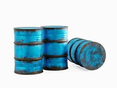 Used Steel Barrel 03 3D model