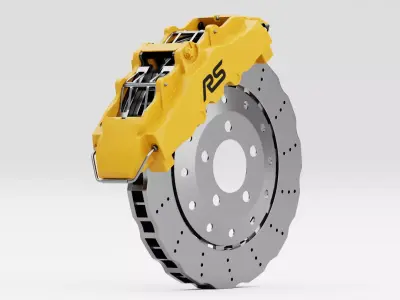 RS Brake Caliper and Brake Disc 3D model