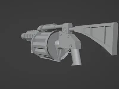 Low-poly Grenade launcher Low-poly 3D model