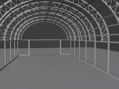  Hangar red metal Free low-poly 3D model
