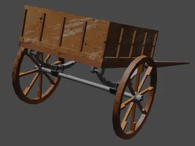 Freight cart Low-poly 3D model