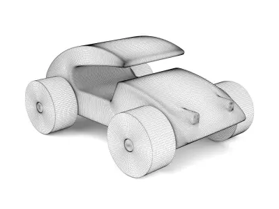 Wooden toy car 14 3D model