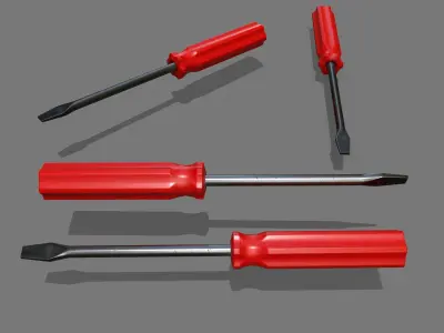 Screwdriver Low-poly 3D model 21