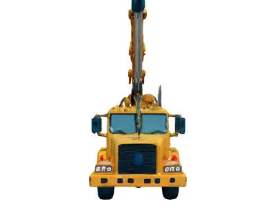 Log Truck with Crane 3D Model Low-poly 3D model