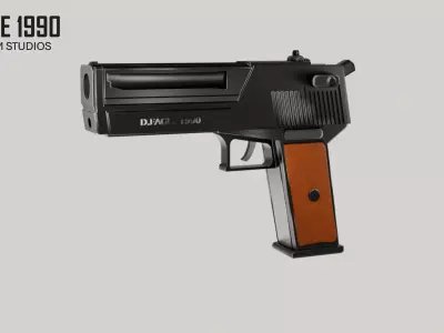 MID POLY GUN MODEL Low-poly 3D model