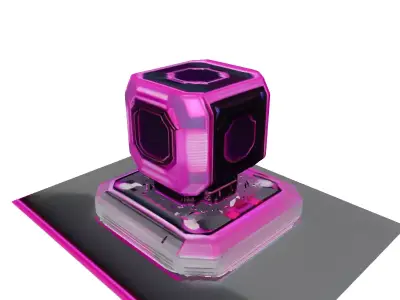 Glowing Magenta Hologram Projector 3D model