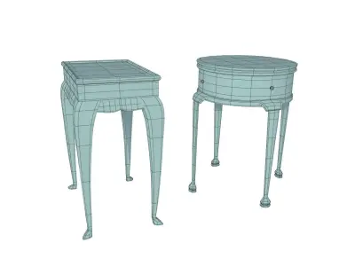 Vintage Tables Set 3D model