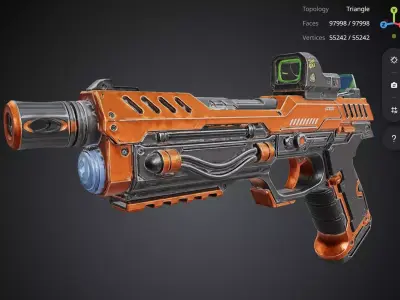 Orange Pistol 3D model purchase