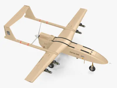 Iranian Drone Mohajer-6 Sand Color 3D model