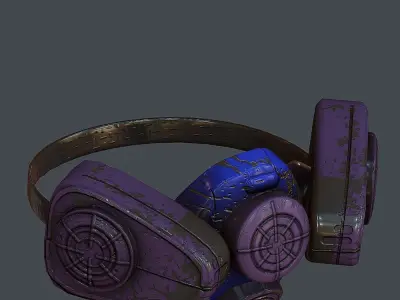 Gas mask helmet 3d model scifi Low-poly  Low-poly 3D model 30