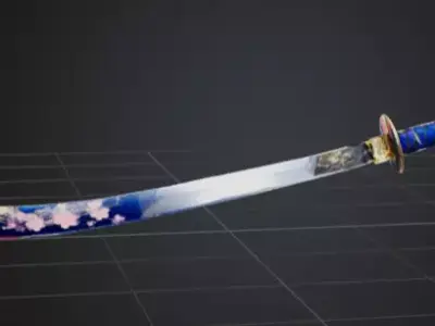 katana floral Low-poly 3D model