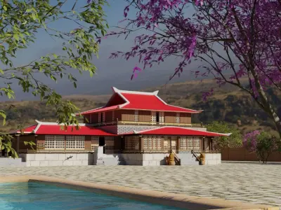 Japanese traditional house showroom 3D model 3D model