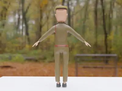 Indian Police Man 3d Character with Dress Rig 3D model