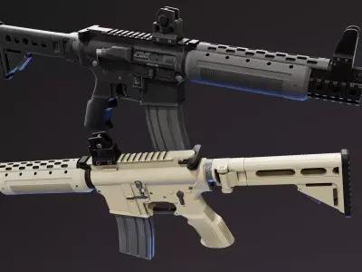 LR300 Assault Rifle Low-poly 3D model