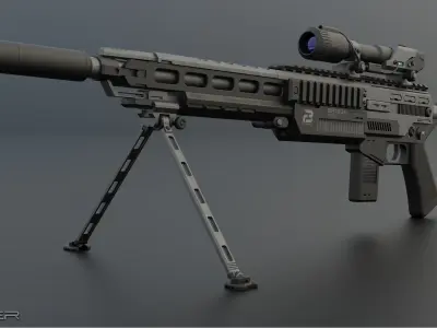 Sci-Fi Rifle 3D model