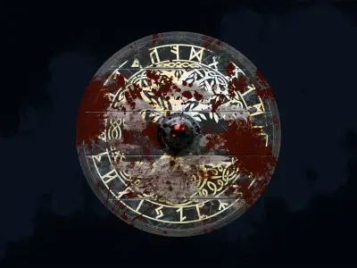 Viking shield 3 - Bloodied Relic Low-poly 3D model