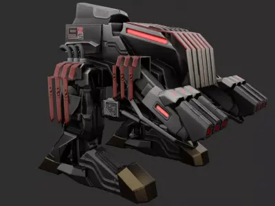 Sci-Fi Mecha Robot Low-poly 3D model