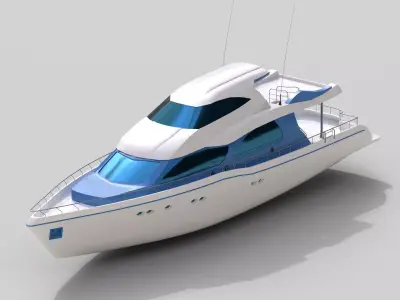 LOW POLY Yacht Low-poly 3D model