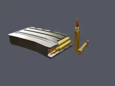 Shotgun and m4 Bullets Free low-poly 3D model