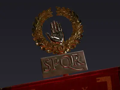 Roman Standard - Legio X Vexillum Low-poly 3D model