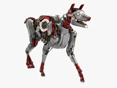 Futuristic Robotic Dog Concept in Walking Pose 3D model