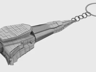  Space Ship v2 Keychain 