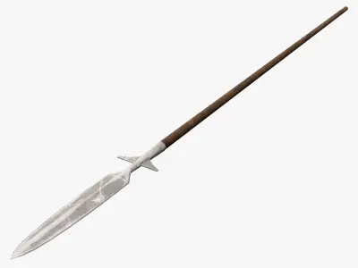 Medieval Spear Low-poly 3D model 2