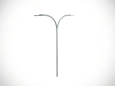 Dual arm light pole Low-poly 3D model