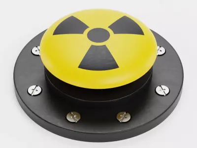 Emergency Button V7 - Radiation Hazard Industrial Push Switch 3D model