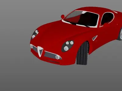Asphalt Car alfaromeo competizione free 3d model Free 3D model