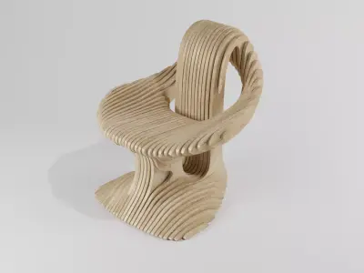 Wood Chair Free 3D model purchase