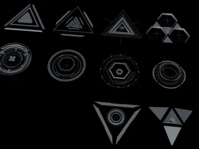 Sci-Fi Hud Elements + Bonus 3D model