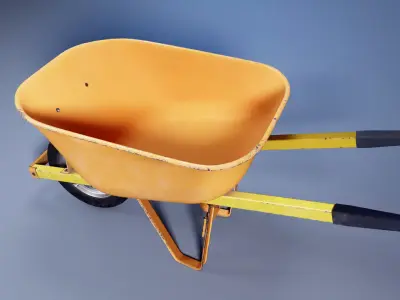 Wheelbarrow Low-poly 3D model 17