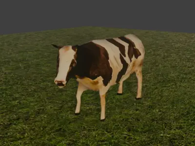 Low Poly Cow 3D Model Low-poly 3D model
