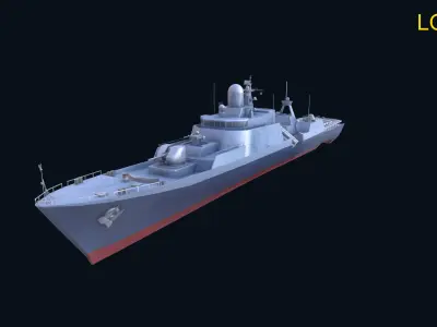 Asset - Army - Warship - Navy Gepard Low-poly 3D model