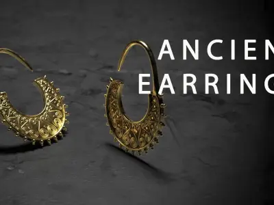 Ancient Earrings Low-poly 3D model