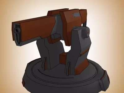 turret star wars cannon Free low-poly 3D model