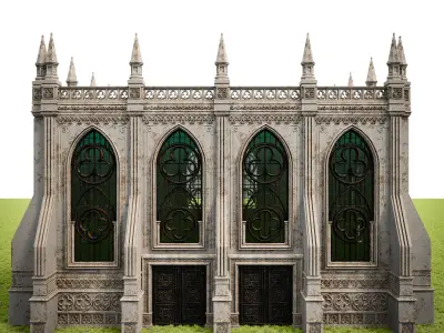 GOTHIC CASTLE BUILDING 17 Low-poly 3D model