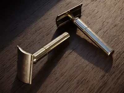 Vintage Gillette Tech Safety Razor 4K Low-poly 3D model