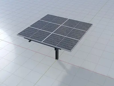 Agricultural photovoltaic 90 degrees 4m Low-poly 3D model