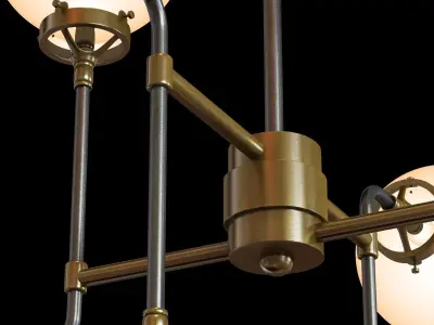 Restoration Hardware BISTRO GLOBE MILK GLASS 8-LIGHT CHANDELIER 3D model