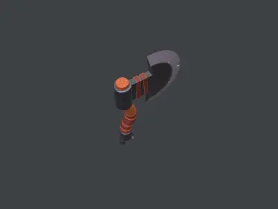 Stylized Axe Low-poly 3D model 12