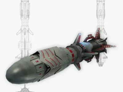 Missile 10 sci-fi low poly Low-poly 3D model
