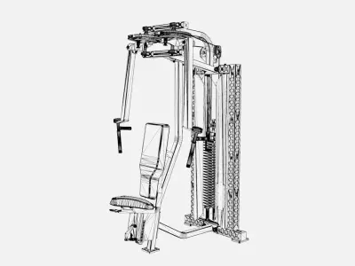 Commercial-grade Pec Deck or Pec Fly Rear Delt Machine 3D model